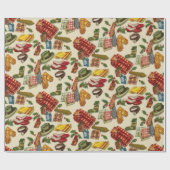 Vintage-kerstinpakpapier van 1950 cadeaupapier (Vlak)