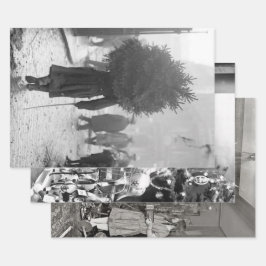 Vintage kerstinpakpapier, VROEG 20 EEUW Inpakpapier Vel