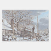 Vintage kerstinpakpapier WINTER LAND Inpakpapier Vel (Voorkant 3)