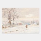 Vintage kerstinpakpapier WINTER LAND Inpakpapier Vel (Voorkant 2)