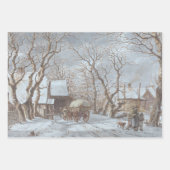 Vintage kerstinpakpapier WINTER LAND Inpakpapier Vel (Voorkant)