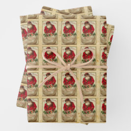 Vintage kerstinpakpapierbladen inpakpapier vel