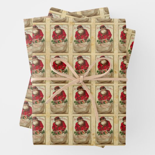 Vintage kerstinpakpapierbladen inpakpapier vel (In situ)