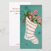 Vintage kerstinslag met snoeprietkaart (Voorkant / Achterkant)