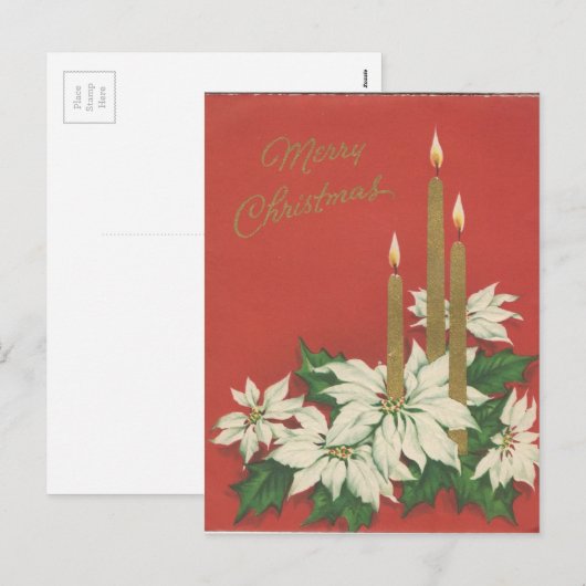 Vintage kerstkaarle Trio-Kaart Feestdagenkaart (Voorkant / Achterkant)