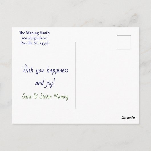 Vintage kerstkaars meisje iriserende glitter briefkaart (Achterkant)