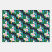 Vintage kerstkaars meisje iriserende glitter inpakpapier vel (Voorkant)