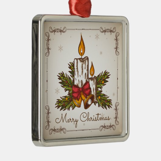  Vintage-kerstkaars Metalen Ornament (Rechts)