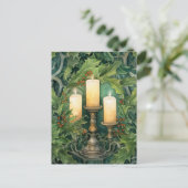 Vintage kerstkaars Waterverf Briefkaart (Staand voorkant)