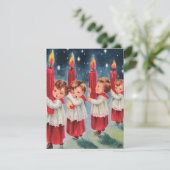 Vintage kerstkaarsen feestdagenkaart (Staand voorkant)