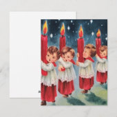 Vintage kerstkaarsen feestdagenkaart (Voorkant / Achterkant)