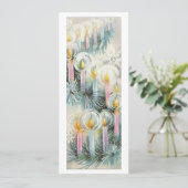 Vintage kerstkaarsen feestdagenkaart (Staand voorkant)