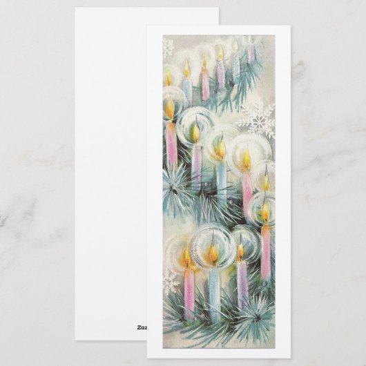 Vintage kerstkaarsen feestdagenkaart (Voorkant / Achterkant)