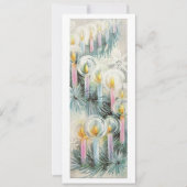 Vintage kerstkaarsen feestdagenkaart (Voorkant)