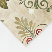 Vintage Kerstkaarsen & Ornamenten Monogram Fleece Deken (Hoek)