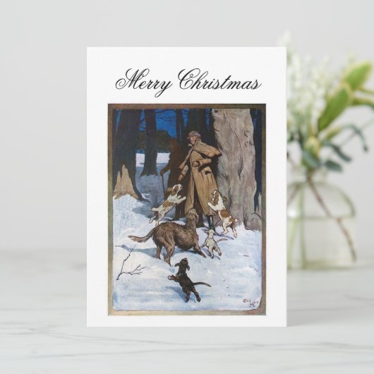 Vintage kerstkaart (Staand voorkant)