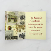 Vintage Kerstkaart Afbeeldingen Collage  Kaart (Binnen)