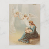 Vintage-kerstkaart | Angel Moeder en Kind Feestdagenkaart (Voorkant)