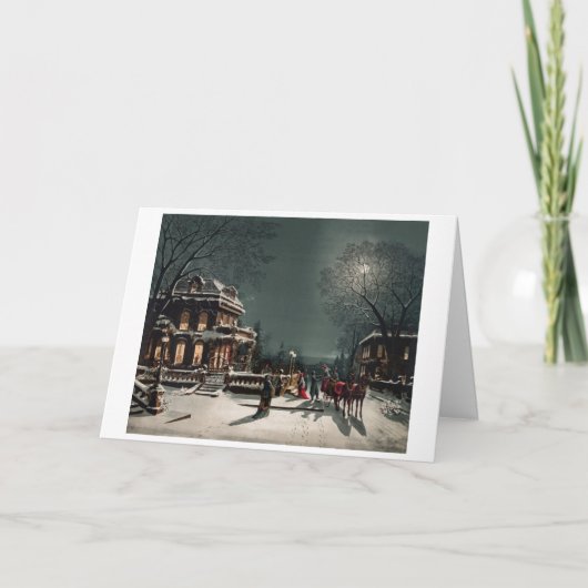 Vintage kerstkaart bedankkaart (Voorkant)