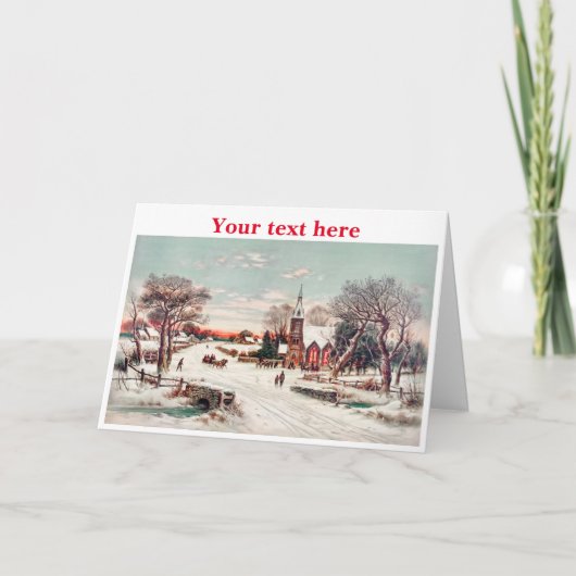 Vintage kerstkaart bedankkaart (Voorkant)