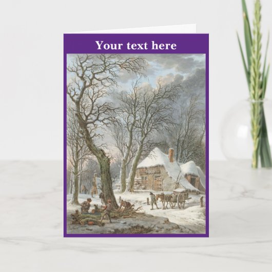 Vintage kerstkaart bedankkaart (Voorkant)