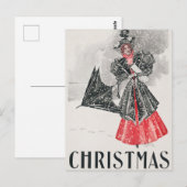 Vintage-kerstkaart Briefkaart (Voorkant / Achterkant)