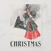 Vintage-kerstkaart Briefkaart (Voorkant)