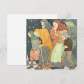 Vintage-kerstkaart | Carol Singers Feestdagenkaart (Voorkant / Achterkant)