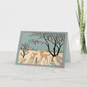 Vintage-kerstkaart Feestdagen Kaart