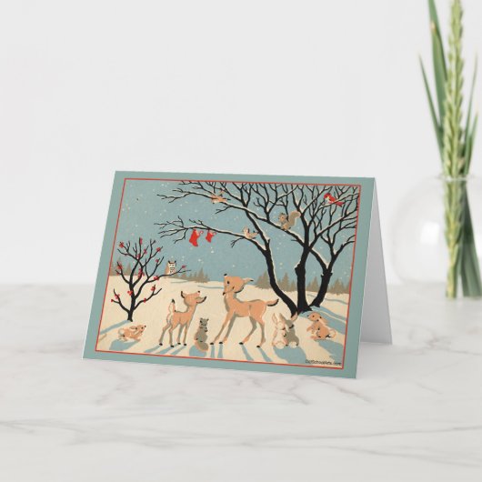 Vintage-kerstkaart Feestdagen Kaart (Voorkant)