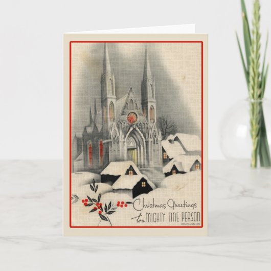 Vintage-kerstkaart Feestdagen Kaart (Voorkant)