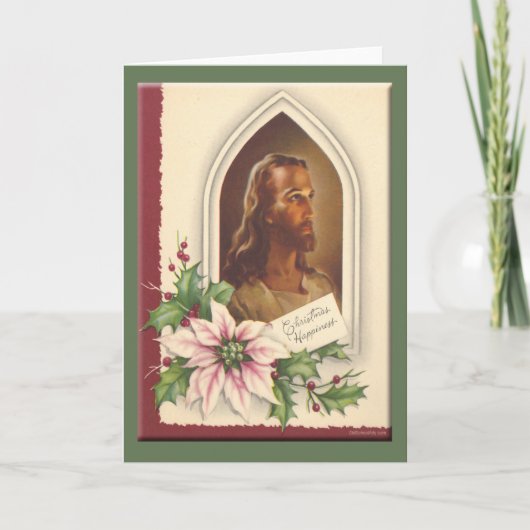 Vintage-kerstkaart Feestdagen Kaart (Voorkant)