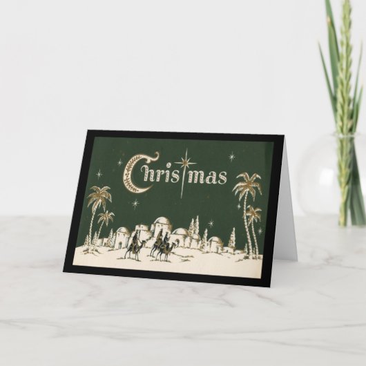 Vintage-kerstkaart Feestdagen Kaart (Voorkant)