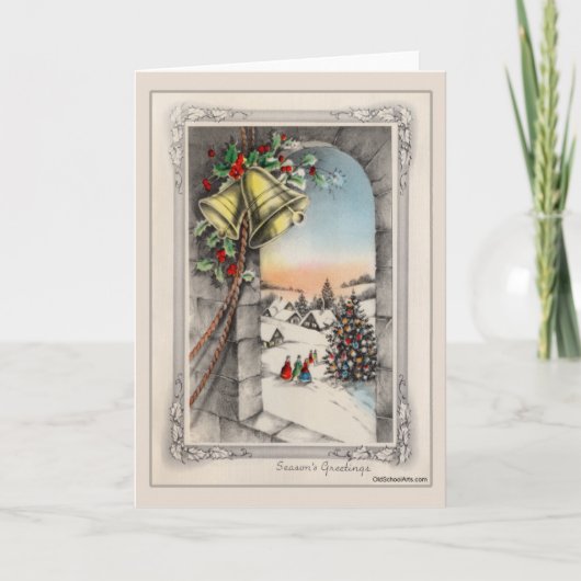 Vintage-kerstkaart Feestdagen Kaart (Voorkant)