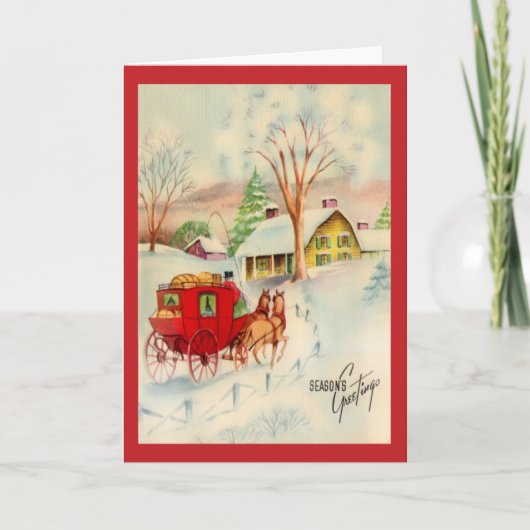 Vintage-kerstkaart Feestdagen Kaart (Voorkant)