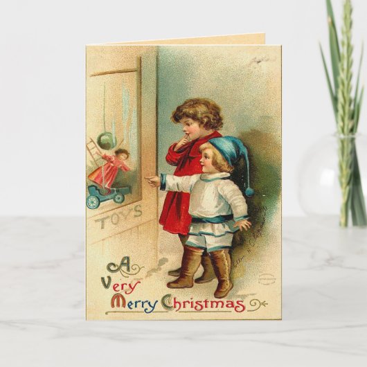 Vintage-kerstkaart Feestdagen Kaart (Voorkant)