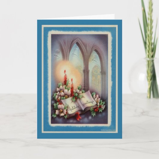 Vintage-kerstkaart Feestdagen Kaart (Voorkant)