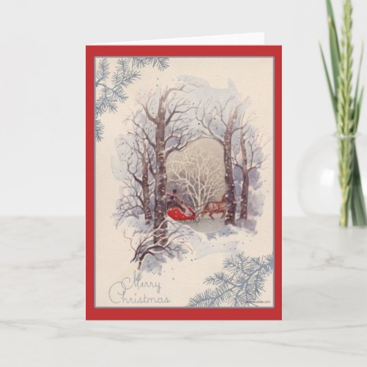 Vintage-kerstkaart Feestdagen Kaart (Voorkant)