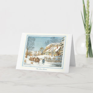 Vintage-kerstkaart Feestdagen Kaart