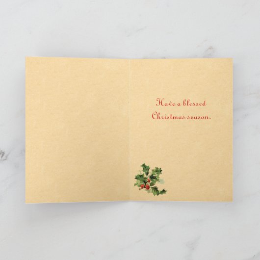 Vintage-kerstkaart Feestdagen Kaart (Binnen)