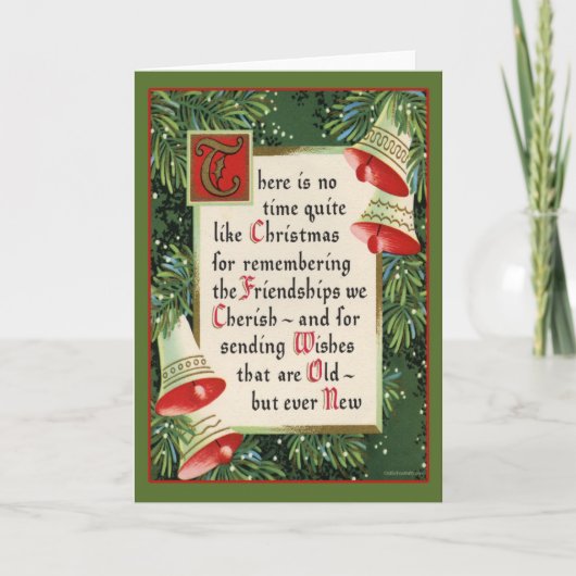 Vintage-kerstkaart Feestdagen Kaart (Voorkant)