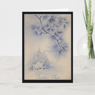 Vintage-kerstkaart Feestdagen Kaart