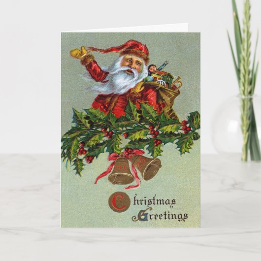 Vintage kerstkaart feestdagen kaart (Voorkant)