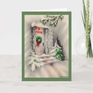 Vintage-kerstkaart Feestdagen Kaart