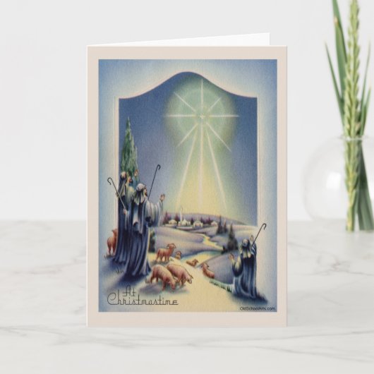 Vintage-kerstkaart Feestdagen Kaart (Voorkant)
