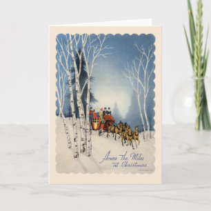 Vintage-kerstkaart Feestdagen Kaart
