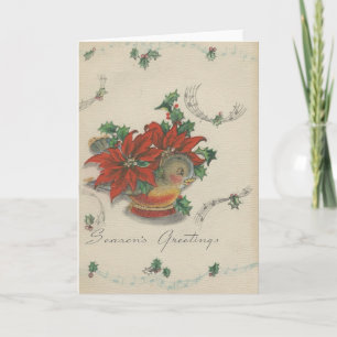 Vintage kerstkaart feestdagen kaart