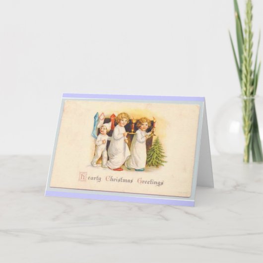 Vintage kerstkaart feestdagen kaart (Voorkant)