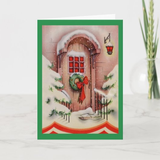 Vintage-kerstkaart Feestdagen Kaart (Voorkant)