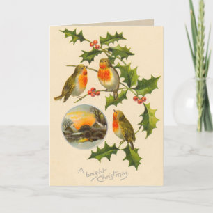 Vintage Kerstkaart Feestdagen Kaart